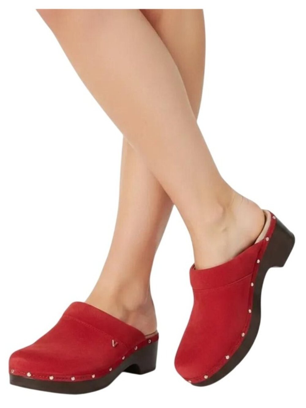VIONIC Women's Kacie Orthotic Support Slip On Clog, Red Size USA-6